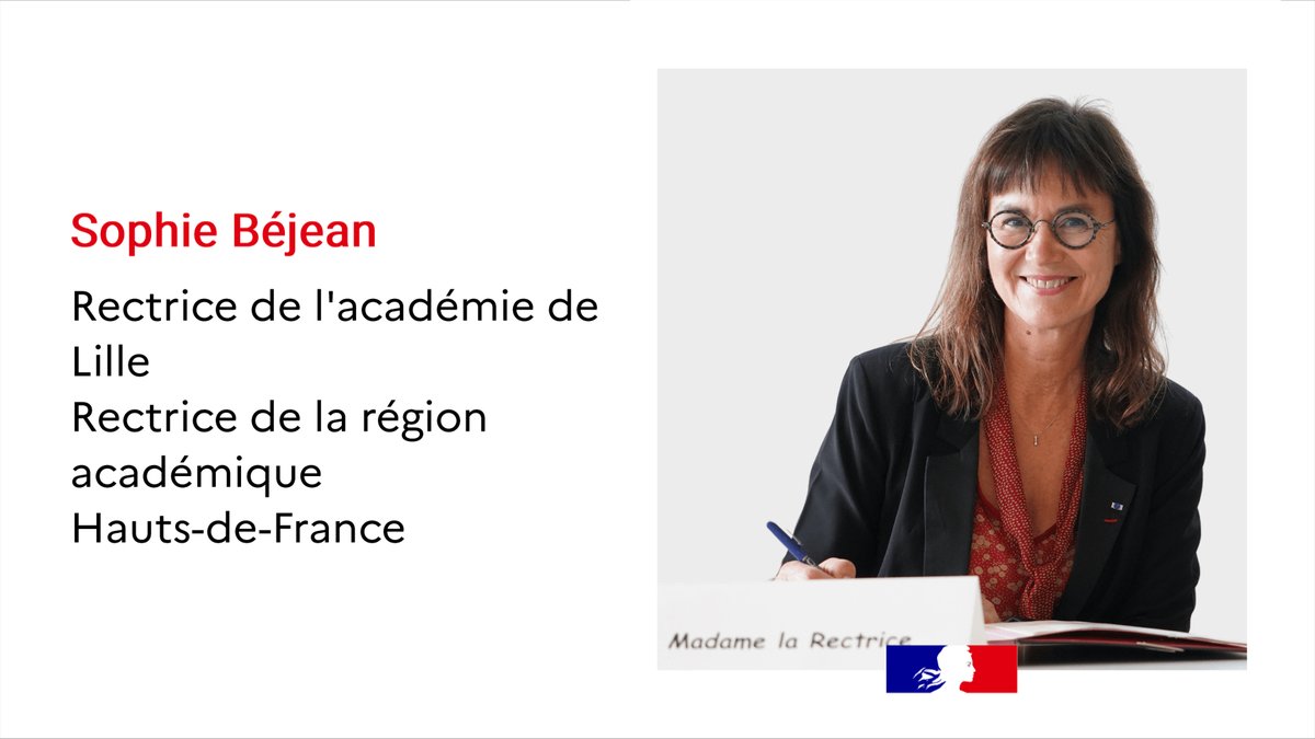 Académie de Lille (@aclille) on Twitter photo Sophie Béjean est nommée rectrice @aclille, rectrice de la région académique Hauts-de-France et chancelière des université en conseil des ministres du 12 mars 2025. <a href="/sophiebejean/">Béjean Sophie</a> était rectrice <a href="/acmontpellier/">Académie Montpellier</a> et de la région académique Occitanie.
👉www1.ac-lille.fr/sophie-bejean-… Sophie Béjean est nommée rectrice @aclille, rectrice de la région académique Hauts-de-France et chancelière des université en conseil des ministres du 12 mars 2025. <a href="/sophiebejean/">Béjean Sophie</a> était rectrice <a href="/acmontpellier/">Académie Montpellier</a> et de la région académique Occitanie.
👉www1.ac-lille.fr/sophie-bejean-…