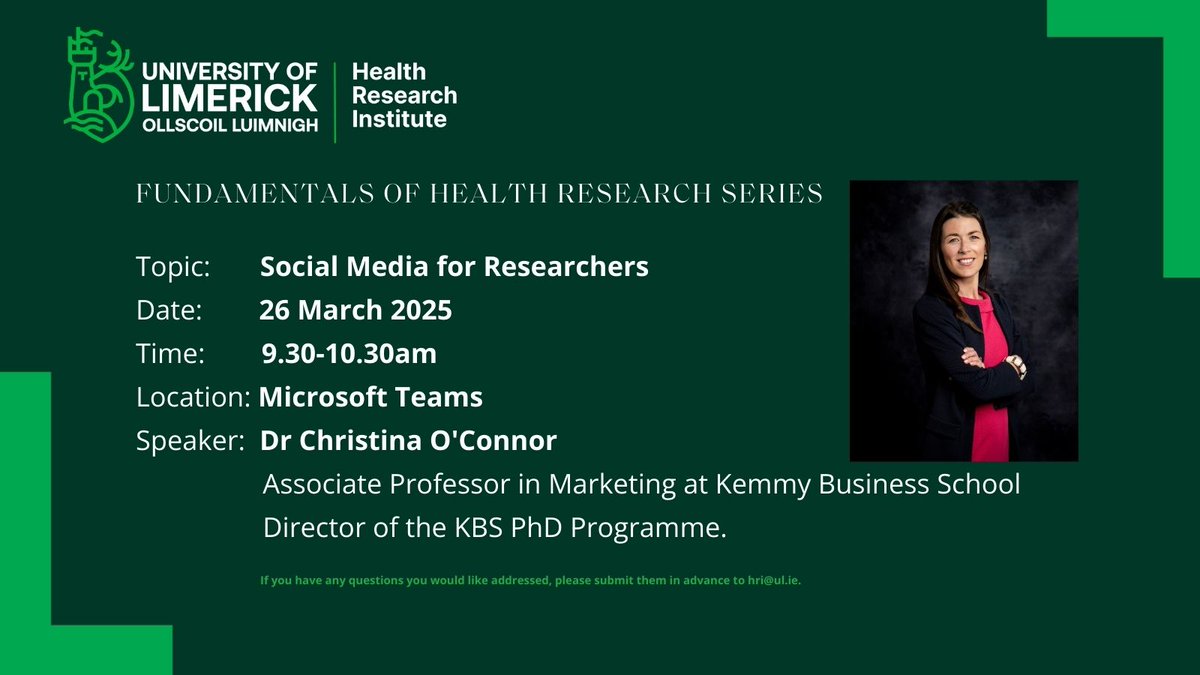 Excited to welcome Dr. Christina O'Connor today for our Fundamental Series! "Social Media for Researchers" at 9:30 am. CPD accredited. #AcademicTwitter #HealthResearch #WhyWeDoResearch