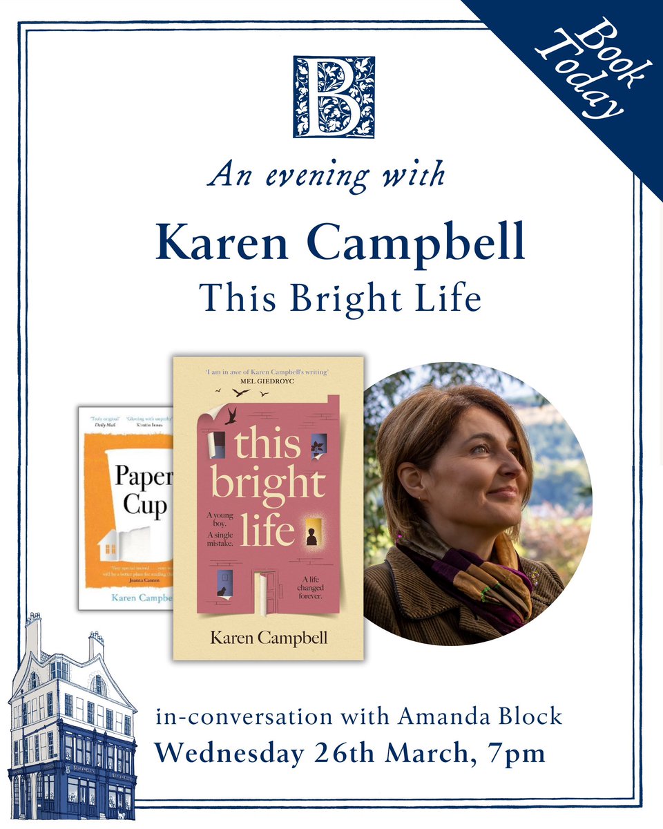 Blackwell's Edinburgh (@blackwelledin) on Twitter photo We’re delighted to be joined by <a href="/writerkcampbell/">Karen Campbell</a> this evening (26th March) at 7pm as she chats to Amanda Block about the publication of her heartbreaking and hopeful, new novel, This Bright Life. Book your tickets here- eventbrite.co.uk/e/121802788719… We’re delighted to be joined by <a href="/writerkcampbell/">Karen Campbell</a> this evening (26th March) at 7pm as she chats to Amanda Block about the publication of her heartbreaking and hopeful, new novel, This Bright Life. Book your tickets here- eventbrite.co.uk/e/121802788719…