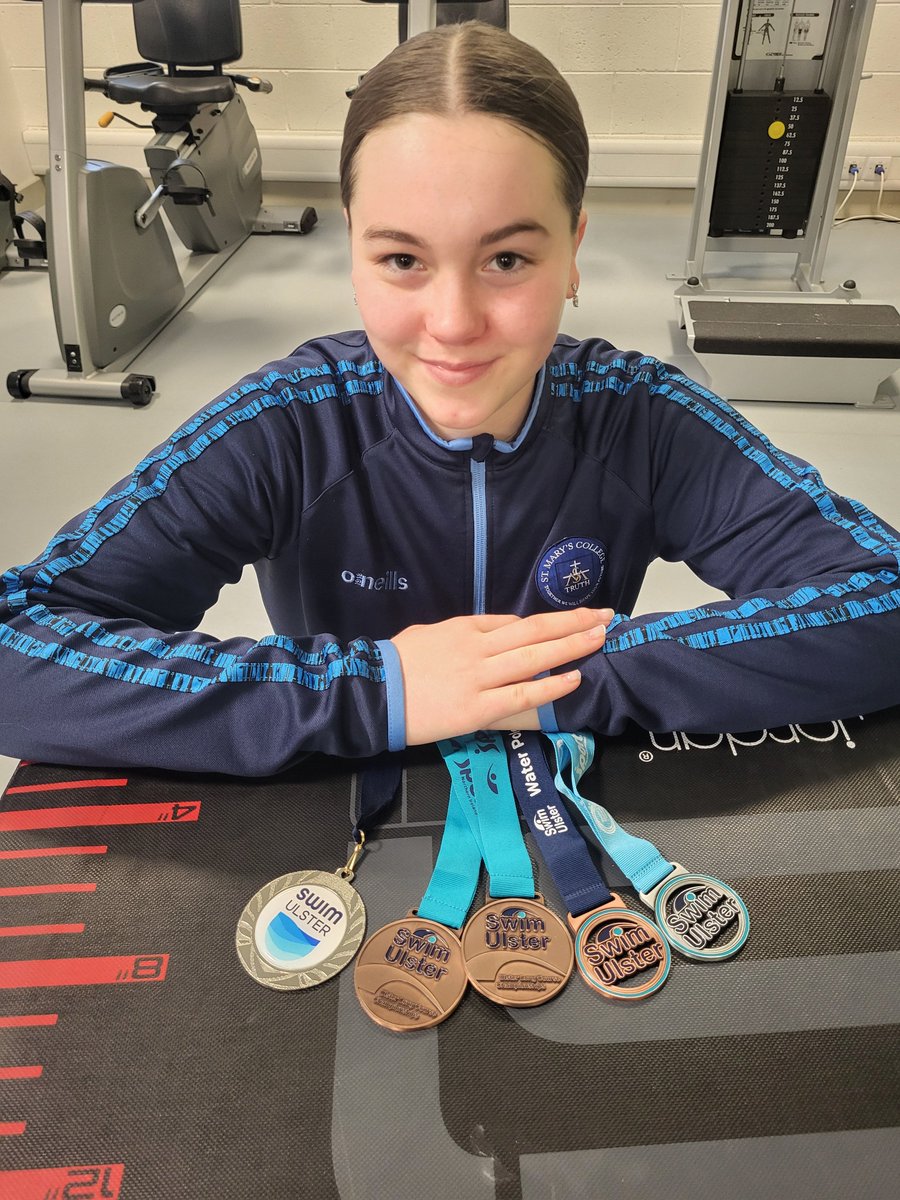 St Mary's College (@saintmarysderry) on Twitter photo ๐โโ๏ธ <a href="/SwimUlster/">Swim Ulster</a> success ๐โโ๏ธ
Alex (Year 12) scooped 5 medals in the recent Ulster Swimming Gala held in Bangor. She won medals in the following: 100m freestyle, 400m freestyle, 200m IM, 200m backstroke and 100m breaststroke! ๐
Congratulations, Alex! ๐ ๐โโ๏ธ <a href="/SwimUlster/">Swim Ulster</a> success ๐โโ๏ธ
Alex (Year 12) scooped 5 medals in the recent Ulster Swimming Gala held in Bangor. She won medals in the following: 100m freestyle, 400m freestyle, 200m IM, 200m backstroke and 100m breaststroke! ๐
Congratulations, Alex! ๐