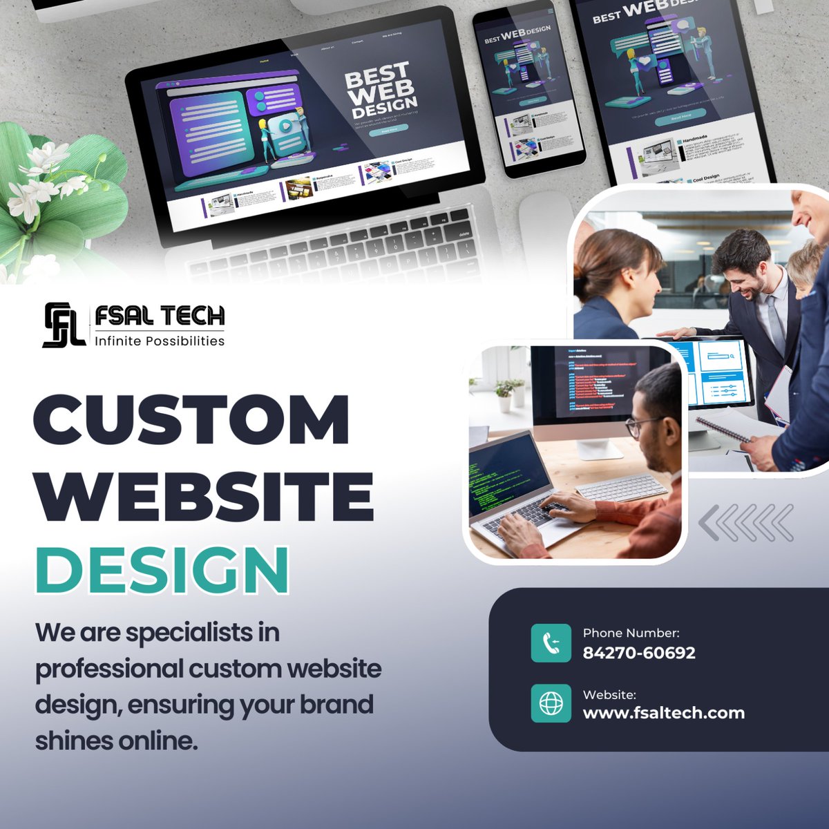 fsal__tech's tweet photo. Boost Your Online Presence with a Custom Website!
At Fsal Technologies we specialize in professional custom #websitedesign to make your brand shine online. 
📞 Call us: 84270-60692
#WebsiteDesign #CustomWebDesign #FSALTech #Branding #DigitalSuccess #WebDevelopment https://t.co/dwTI8sknrP