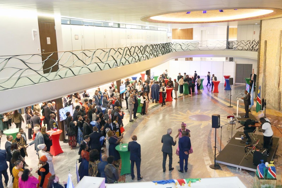 NamibiaPMGeneva's tweet photo. 21 March, Namibia🇳🇦 at 35. A beautiful and befitting Independence Day Celebration in Geneva. To Namibia’s continued progress, one that will forge a future that honours our past, embraces the present, and secures a brighter tomorrow for a prosperous future for all. https://t.co/HH76EtDWCE