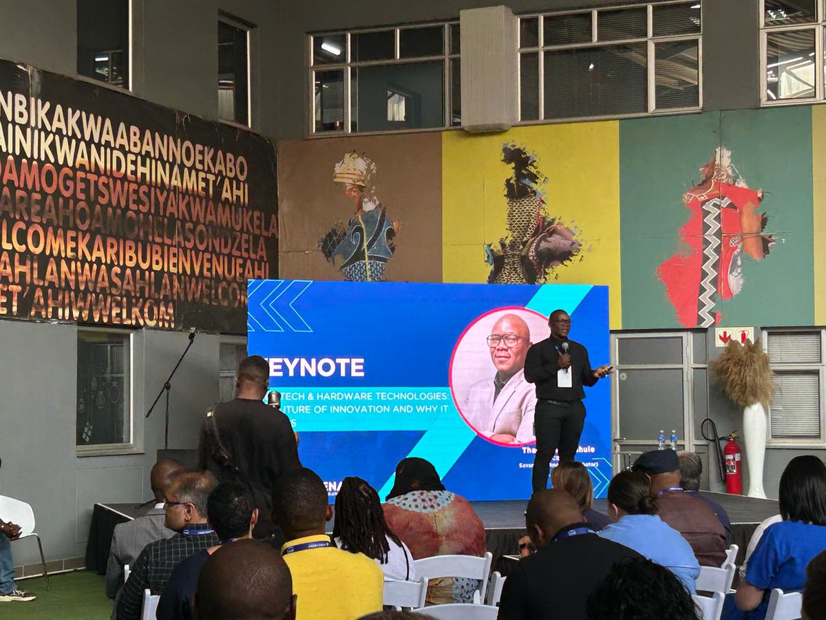 We’re listening to Thabelo Ratshihule’s keynote on ‘the future of innovation and why it matters’ at the #AfricArena Jozi Summit.

#Innovation isn’t just about flashy new tech—it’s about transforming lives, driving economic #growth, and creating #SustainableSolutions. 

#SME