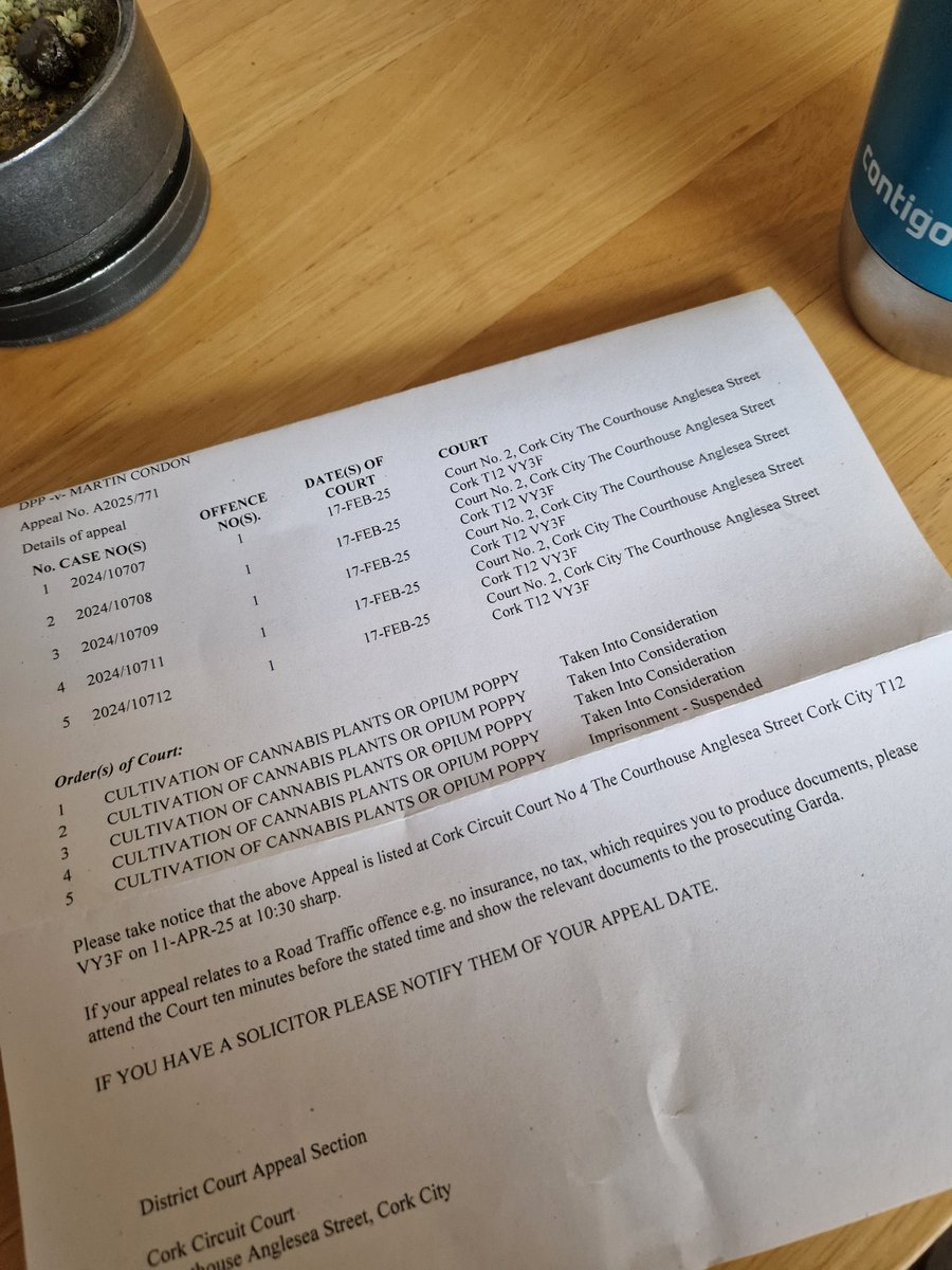 MartinsWorld420's tweet photo. Appeal date for the suspended 2 month prison sentence for the cannabis plants i planted publicly in protest during the #TalkToVera campaign set for April 11th.
@Corks96FM @NeilRedFM @Independent_ie @corkbeo @corkindo #CannabisReformIreland https://t.co/XJGK7z9VAY
