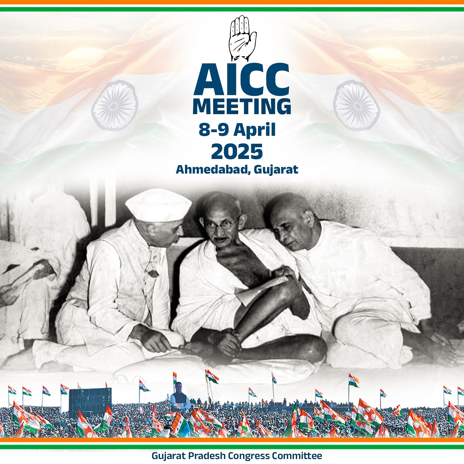 Gujarat Congress on X: "AICC MEETING 8-9 April 2025 Ahmedabad, Gujarat https://t.co/pZcaBILH9T" / X
