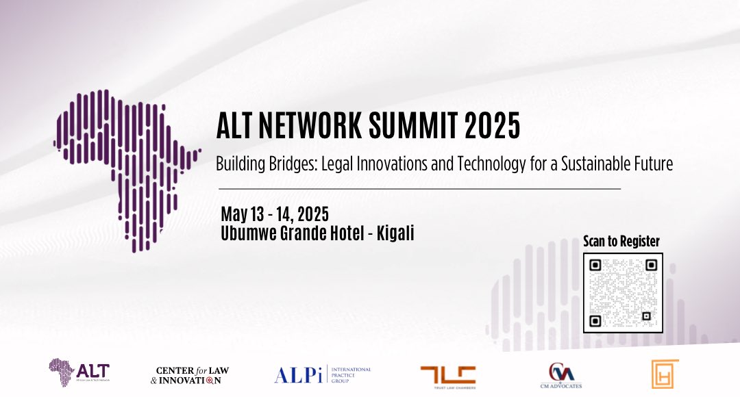 📢Secure Your Spot at ALT Network Summit 2025!

Join legal and tech leaders to explore how technology is shaping law &amp; governance!

🗓️May 13-14, 2025
📍Ubumwe Grande Hotel, Kigali

🌐Learn more: altnetworksummit.com
🔗Register Now: docs.google.com/forms/d/e/1FAI…

#ALTSummit2025