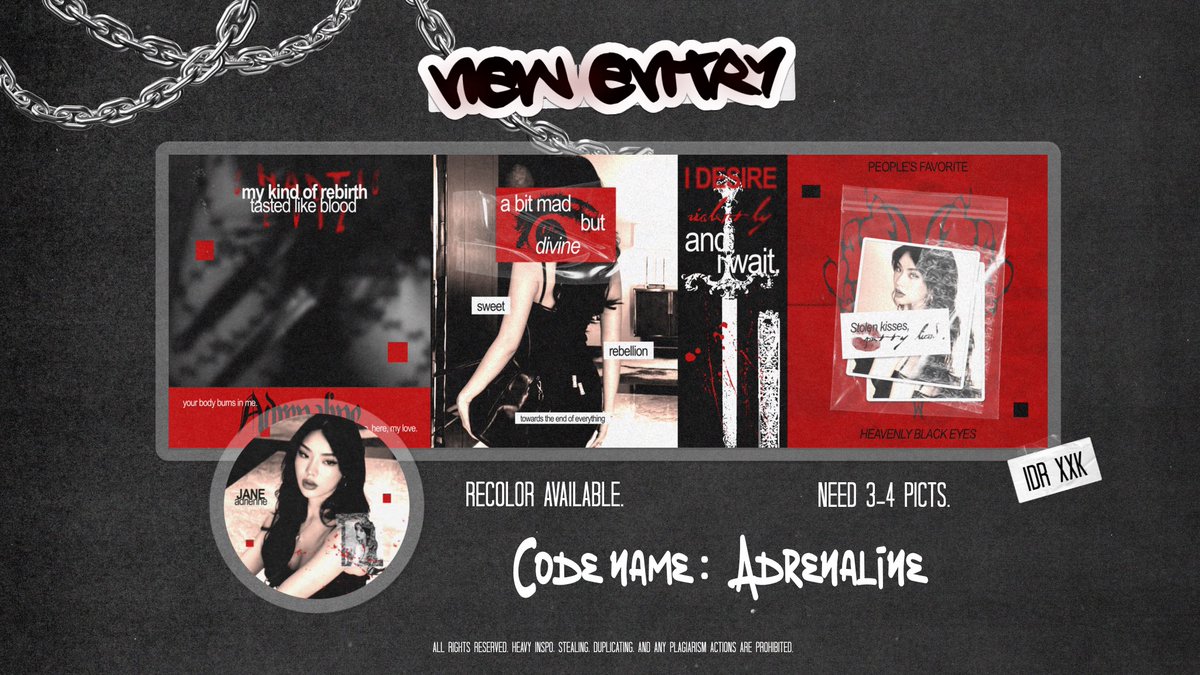 Help repost? Thank you! 🖤

Good day, baddies! Kenalan sama anak baru yuk? I present you my babies,

🖤 CATASTROPHE
🌺 FLOWER PATH
💭 SWEET DREAMS
❤️‍🔥 ADRENALINE

Beberapa sudah pernah kenalan, tapi kenalan lagi yuk! Paling suka yang mana, baddies? 😋🖤

< #zonauang #zonaba >