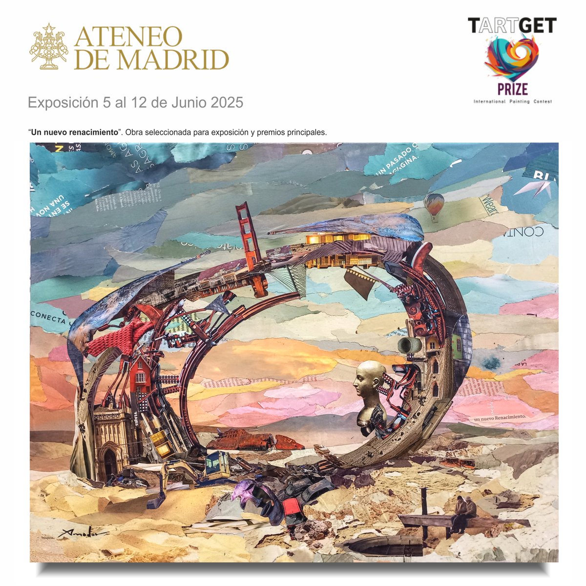 Honrado con la selección de mi obra de collage "Un nuevo renacimiento" para su exposición en el Ateneo de Madrid y optar a sus premios, ya llegar a poder exponer en tan privilegiado espacio es un verdadero premio.
#artcontest #fineartcontest #artmadrid #figurativeartist #artprize
