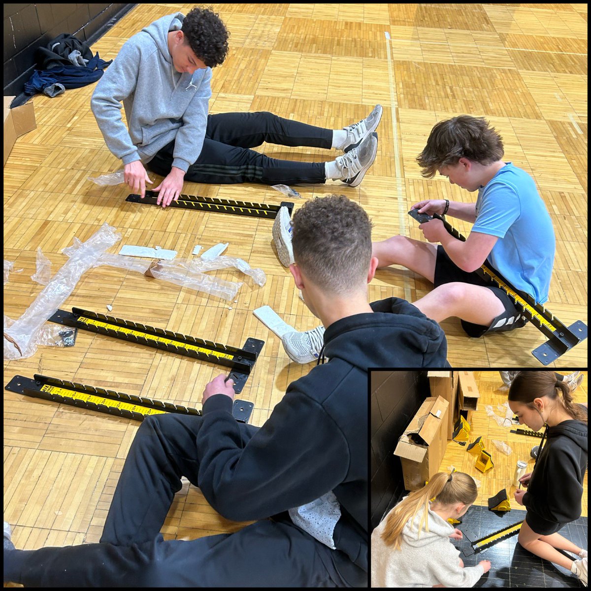 Our students don’t hesitate to step in and assist when needed! Purchased new starting blocks for track - student assembled and delivered to the track! That’s how it’s done!! #EnterToLearnGoForthToServe