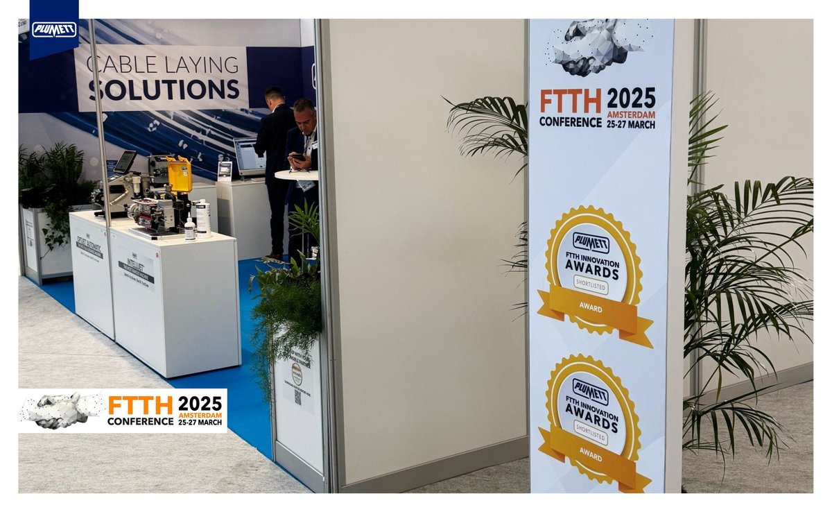 plumettazSA's tweet photo. #FTTH Conference 2025 🚀✨

The #Plumettaz booth S04 is ready to welcome you with our Dutch subsidiaries HMS Machines BV and Infrarent BV. 🤝 https://t.co/Yc7bzc05B4