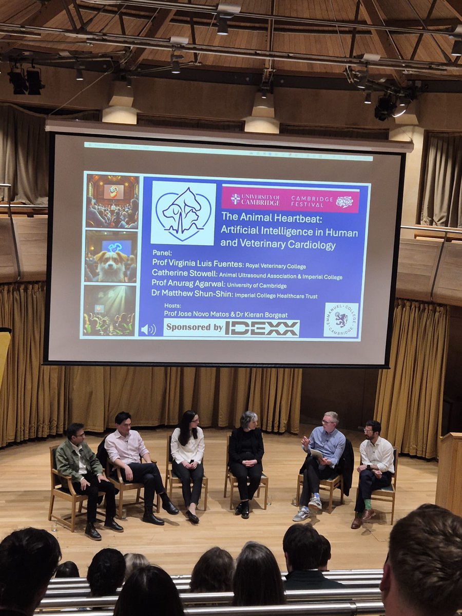 We had a fantastic Live Podcast discussing AI in Vet and Human Cardiology <a href="/EmmaCambridge/">Emmanuel College, Cambridge</a> thanks to everyone attending the event and to our sponsor <a href="/IDEXX/">IDEXX</a> <a href="/heartbeat_pod/">The Animal Heartbeat podcast</a> <a href="/CamVetSchool/">Cambridge Vet School</a>