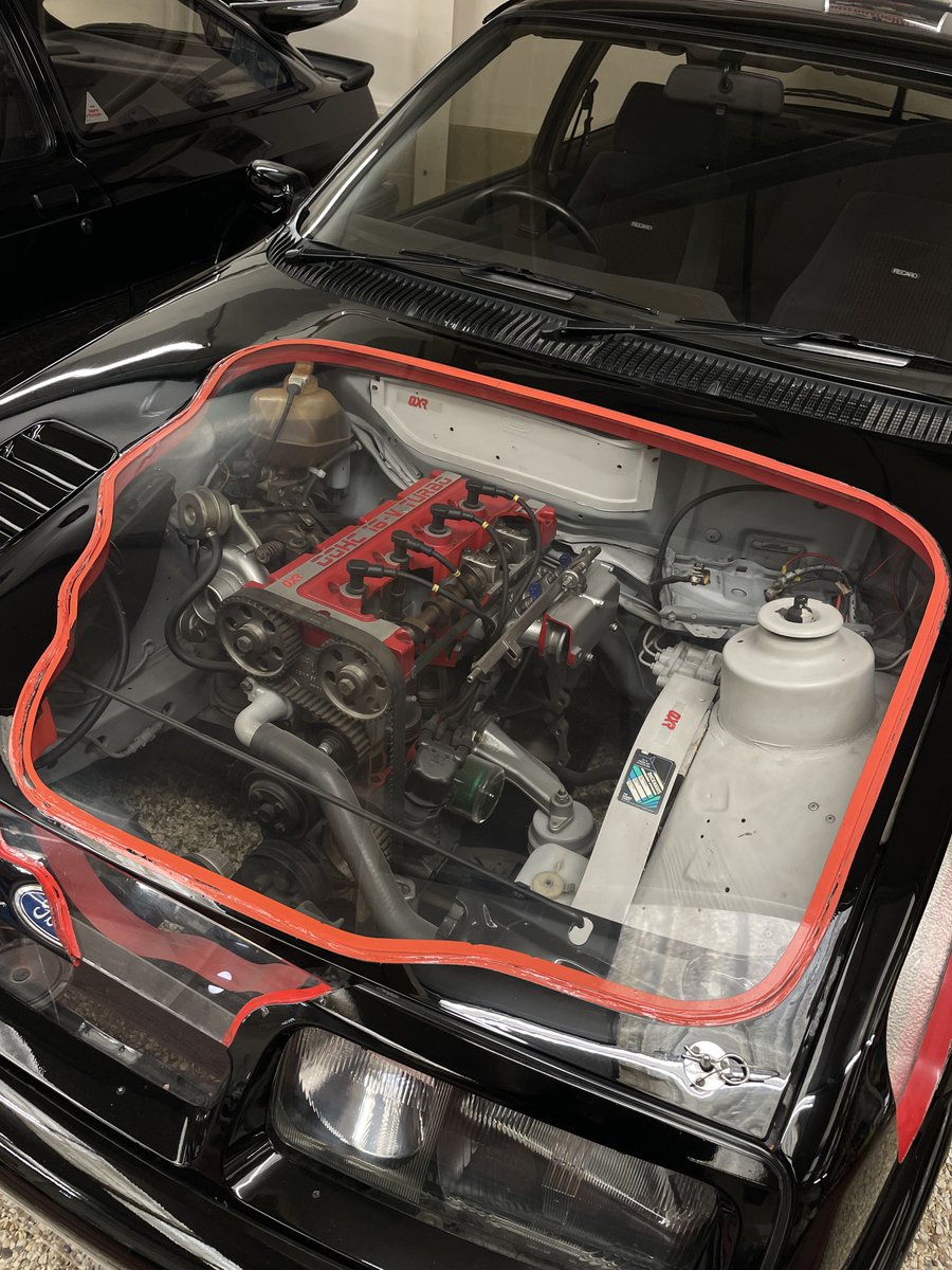 This is no ordinary Ford Sierra Cosworth! 

Duckhams Oils turned it into a driveable cutaway car, with a laser-cut rear VW flat-four engine exposing its inner workings and manual gearbox. It was in a 1991 TV campaign and later became part of the Haynes Motor Museum collection.