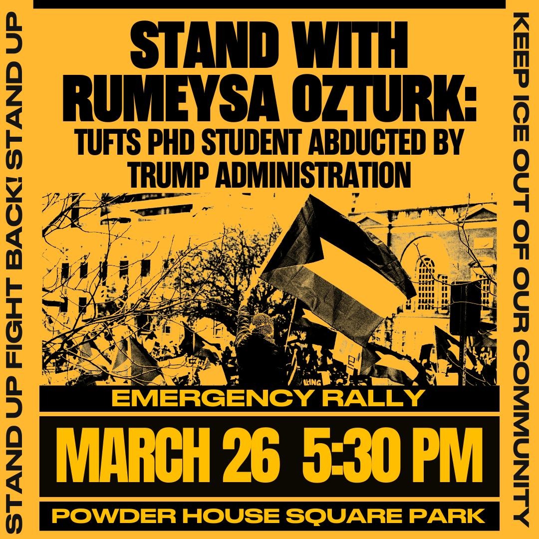 🚨BREAKING🚨
On 3/25 PhD Tufts grad worker Rumeysa Ozturk, a Fulbright scholar, was ambushed by ICE on her way to an Iftar w/ friends after leaving her apt. Rumeysa was likely targeted after being doxxed by Canary Mission and her home watched for 2 days before she was abducted.