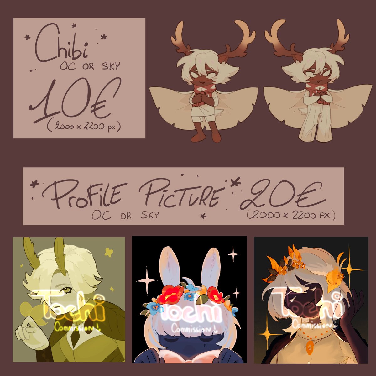tochi_sama's tweet photo. NEW COMMISSIONS SHEETS !!
✨Feel free to dm me for more informations✨
Thank you again to all commissioners ❤️

#drawing #draw #commissions #artist #skycotl #skychildrenofthelight https://t.co/HWnEuJsnBw