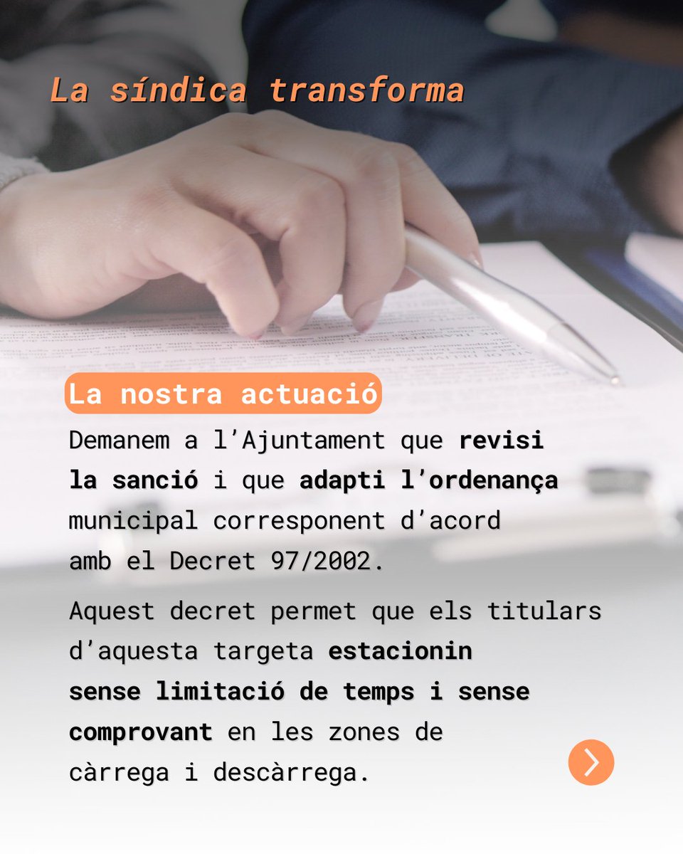 sindicdegreuges's tweet image. 𝗟𝗮 𝘀𝗶́𝗻𝗱𝗶𝗰𝗮 𝘁𝗿𝗮𝗻𝘀𝗳𝗼𝗿𝗺𝗮
🔸#Recordem: Estacionar el vehicle tan a prop com sigui possible del punt de destinació és un dret bàsic de les persones amb mobilitat reduïda.
L’han de tenir garantit.

#Síndica | #Drets | #MobilitatReduïda | #Catalunya