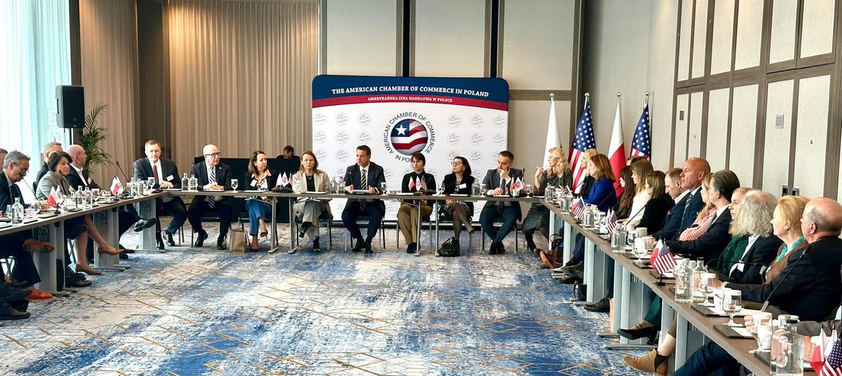 Today we are hosting a meeting with <a href="/trzaskowski_/">Rafał Trzaskowski</a> , Mayor of Warsaw and candidate for the office of President of Poland. <a href="/MartaPoslad/">Marta Poslad</a> moderates discussion about transatlantic relations, investment conditions in Poland, and the impact of U.S. investments on Poland's security.