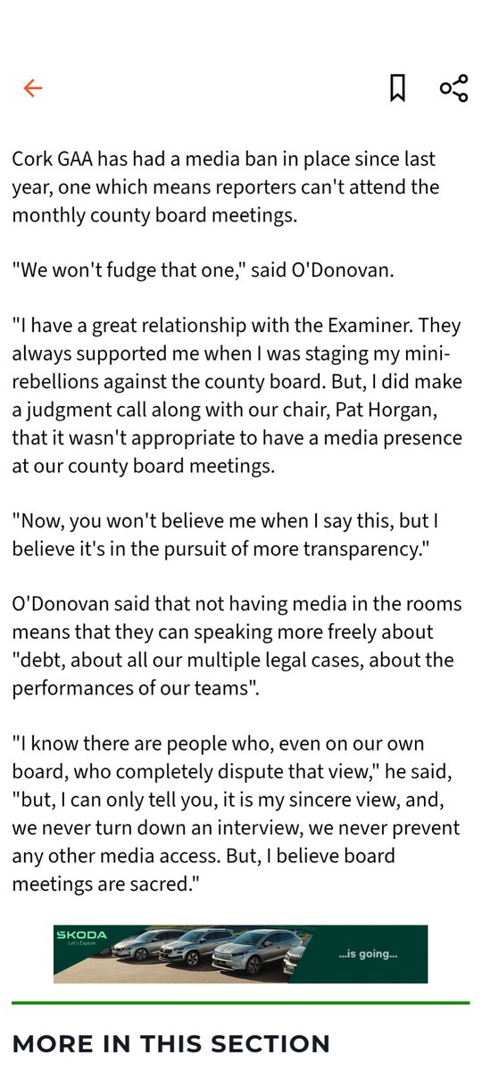 The very recent experiences of myself and other Cork-based journalists would beg to differ with Kevin's assertion that members of the Cork GAA executive 'never turn down an interview', or even a request for comment.