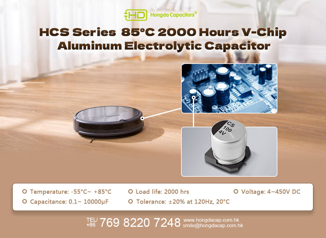 HongdaSmile's tweet photo. 📷HONGDA Capacitors, HCS Series 85°C 2000 Hours V-Chip Aluminum Electrolytic Capacitor SMD E -Cap📷

The E-caps you need for your robot vacuum!!
1.Temperature: -55°C~ +85°C
2.Load life: 2000 hrs
3.Voltage: 4~450V DC
4.Capacitance: 0.1~ 10000μF
5.Tolerance: ±20% at 120Hz, 20°C https://t.co/YEpcSoT1Rc