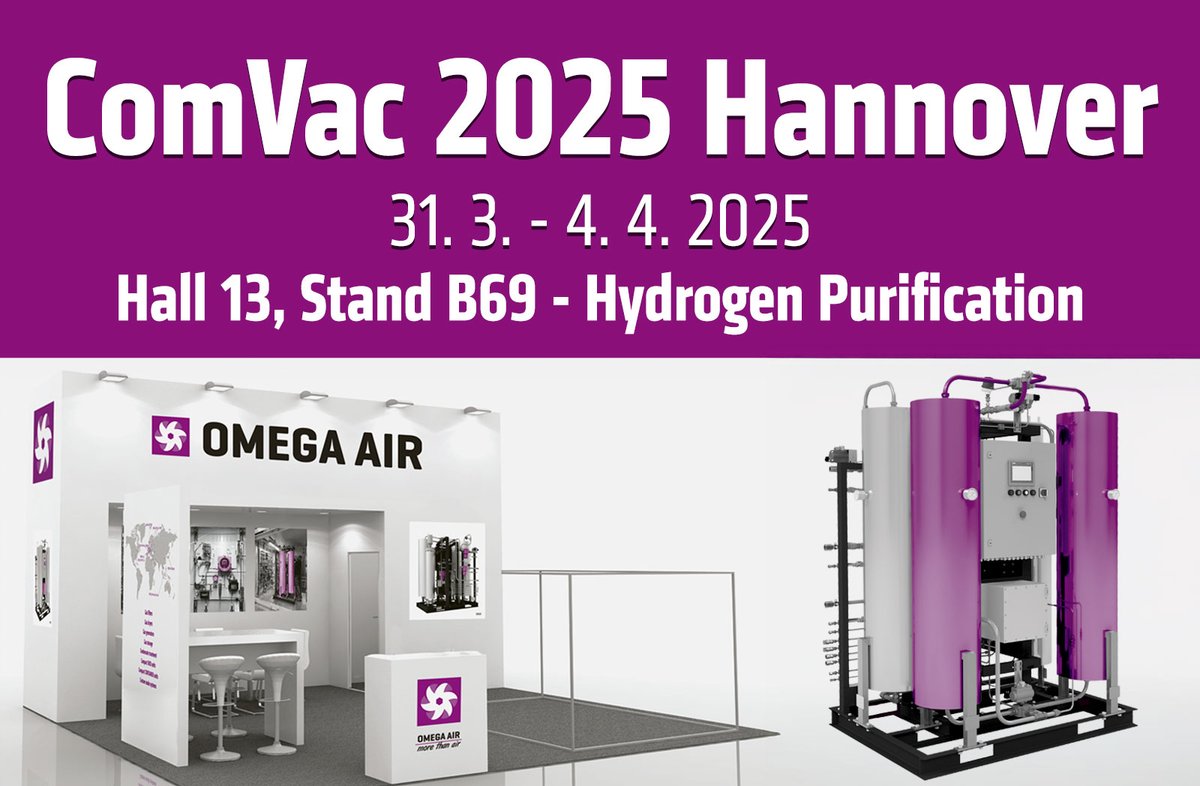 🔜 Just a few more days until Hannover Messe 2025!

We’re almost there! This year at Hannover Messe, Omega Air will be showcasing our solutions at two locations:

📍 Hall 12, Stand B29 – Air &amp; Gas Treatment
📍 Hall 13, Stand B69 – Hydrogen Purification

See you!

#HannoverMesse