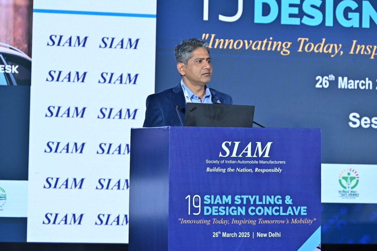 siamindia's tweet image. Spotlighting some of the developing trends that will impact the automotive designs at 19th SIAM Styling &amp;amp; Design Conclave 2025, Mr Samarth Gupta, Senior Technical Specialist &amp;amp; Mobility Lead APAC, Autodesk, said, “Everyone wants to own a vehicle because it is an expression of…