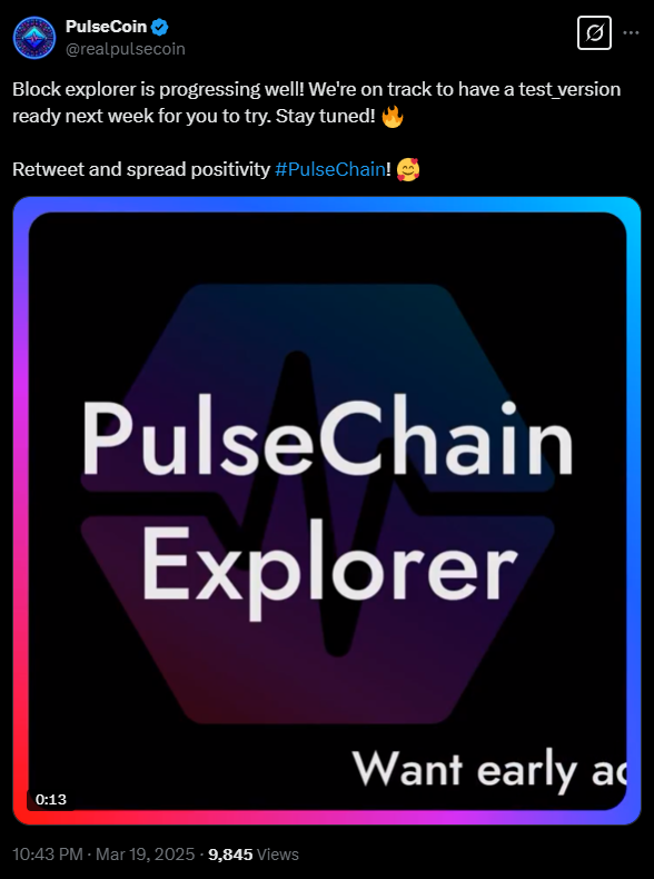 BREAKING: PulseChain is getting a new explorer.

The PulseChain community is strong!

No community is tougher, none has greater DeFi visions, and none grows more through challenges.

Starting today, many of the best PulseChain devs are united in the final testing phase of the new