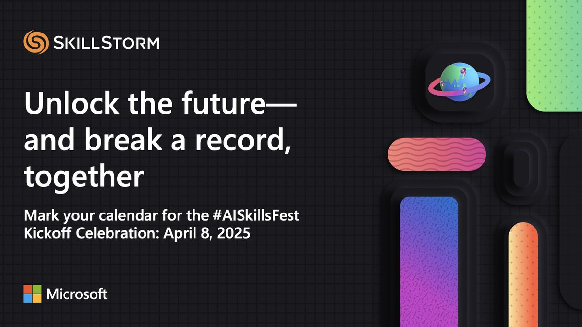 Build your AI skills—and join learners from around the globe attempt a @GuinnessWorldRecords title. 💪 Register now for one of SkillStorm's live webinar sessions to explore how AI is transforming the tech workforce and learn how to get hands-on with GitHub Copilot and Azure AI