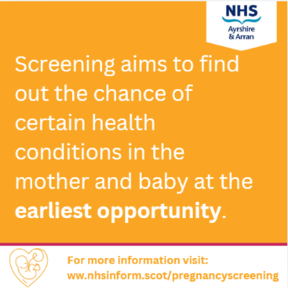 Your Pregnancy, Your Choice 

It’s your choice whether to accept screening or not. Discuss your options with your family and doctor. Discover the pregnancy screening tests available.

Learn more: nhsinform.scot/healthy-living…