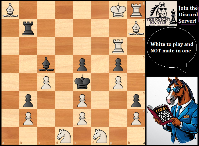 TheKnightKwatch's tweet photo. White to play and not mate in 1 🔥! #chess #chesstactics #puzzle #tactics #chessnews #Science https://t.co/KsQkT7r4z8