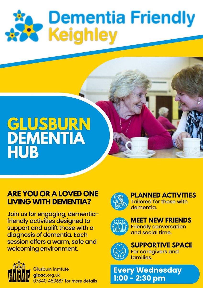 Week 4 for our Dementia Hub <a href="/glusburnarts/">Glusburn Community & Arts Centre</a> Last Wednesday we had a wonderful turnout and hope today is just as busy. The Hub starts at 1pm call 01535 602529 for more details