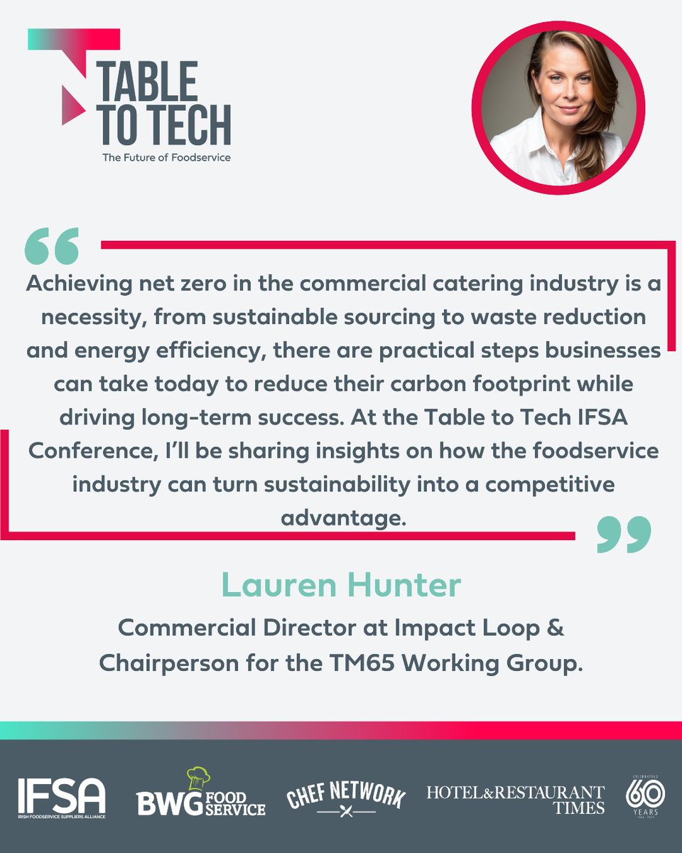 catexexhibition's tweet image. MEET LAUREN HUNTER

🎤 Speaking on: THE JOURNEY TO NET ZERO

📲 Click the link in our bio to secure your ticket!

#FutureOfFoodservice #IFSAConference #TableToTech