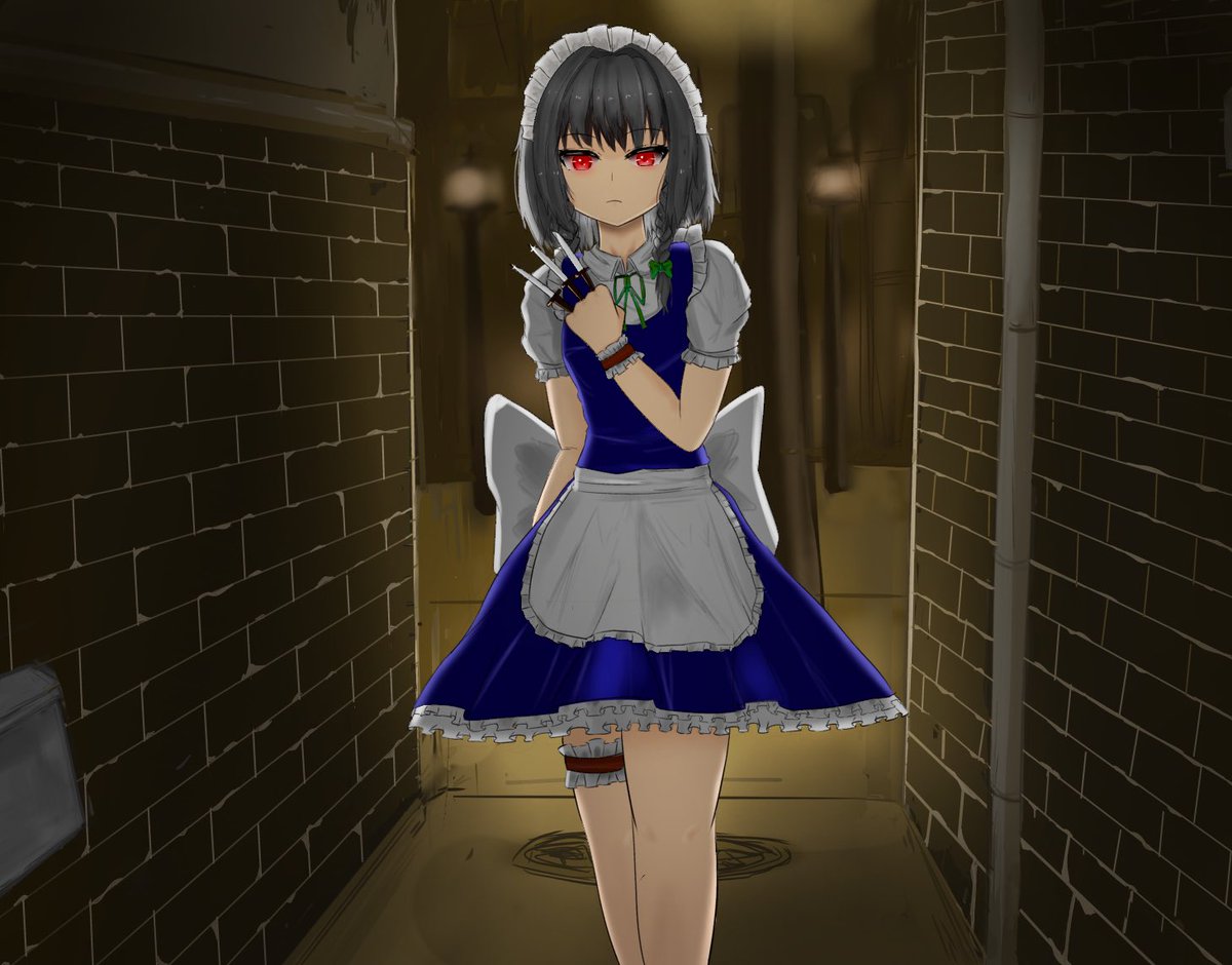 咲夜さんに追い詰められる図
#東方Project