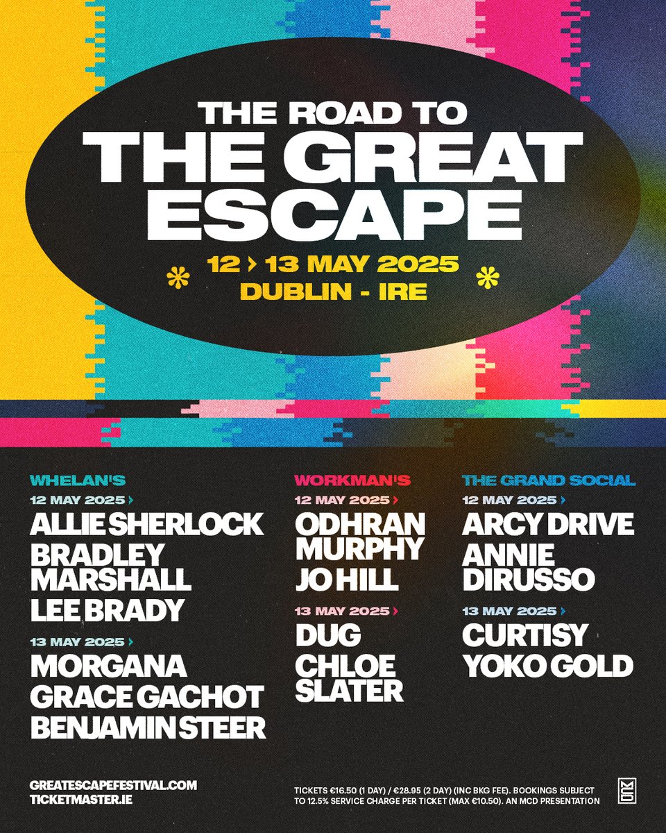 ☆𝙊𝙉 𝙎𝘼𝙇𝙀 𝙉𝙊𝙒 ☆

Tickets for individual venues available now🎟️ bit.ly/TRTTGE-25-TM

Whelans / Workmans / The Grand Social

2-DAY Tickets SOLD OUT!