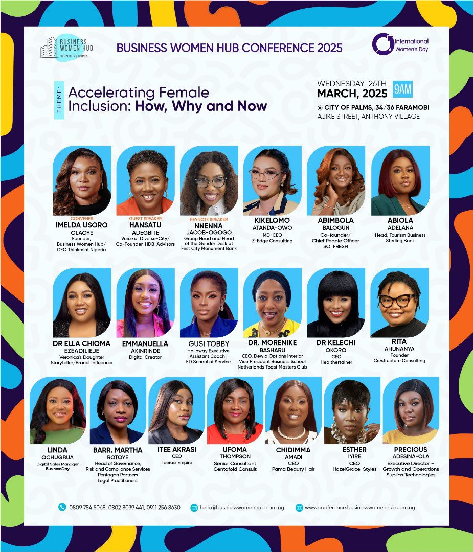 healthertainer's tweet photo. I will be speaking at the @businesswomenhub_nigeria conference 2025?

Can't wait to meet and interact with some of the most inspiring, influential, and trailblazing women in business, leadership, and entrepreneurship!

Theme: "Accelerating Female Inclusion: How, Why, and Now"

REGISTER here: https://t.co/dWMwZS37WI

Guess what?  1st 100 attendees get N1000 off their bolt fares.  

See you there. 
#BWHConference2025 #IWD2025 #AccelerateAction #WomenInLeadership #Businesswomenhub #Businesswomenhub_nigeria