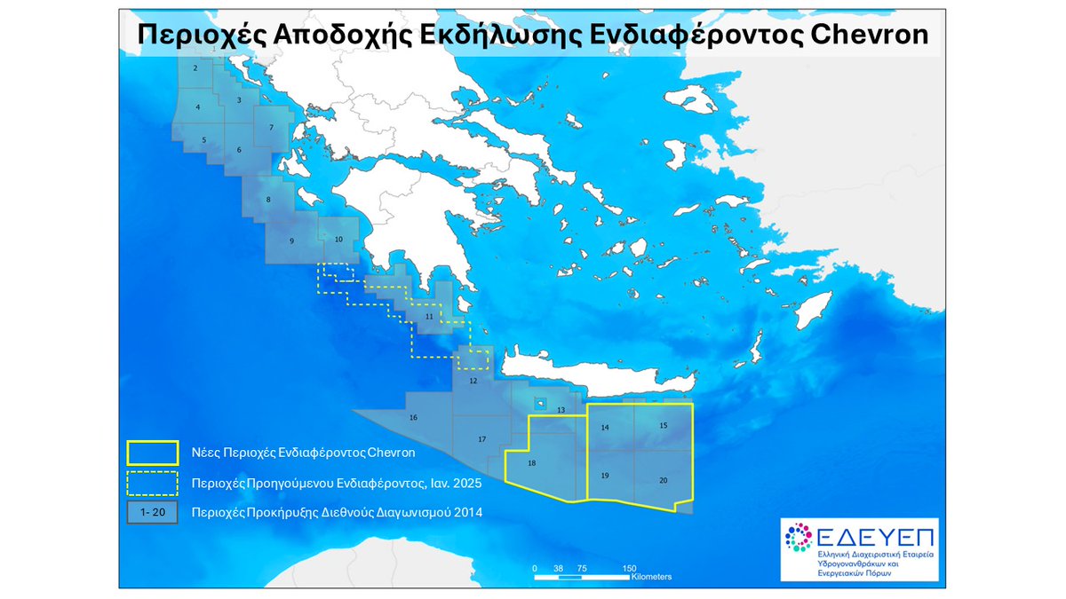YpenGr's tweet photo. Αποδοχή εκδήλωσης ενδιαφέροντος από τη Chevron για έρευνα υδρογονανθράκων στα Νότια της Κρήτης
https://t.co/F5MvsFaGVM https://t.co/baR7JZk0pM