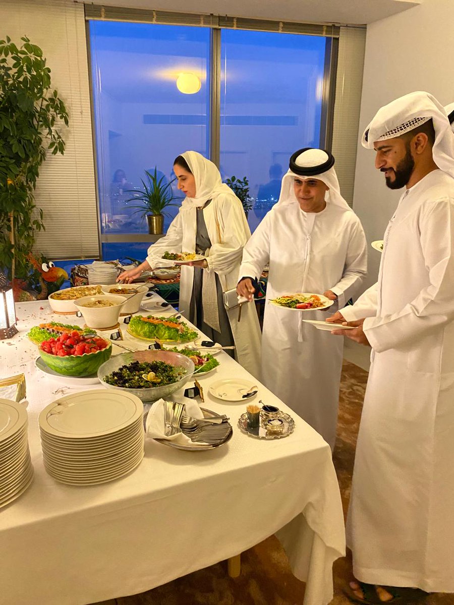 HE <a href="/TuulaYFIN/">Tuula Yrjola</a> welcomed H.E.  Sheikh Salem bin Sultan bin Saqr Al Qasimi, Chairman of the Department of Civil Aviation in Ras Al Khaimah and H.E. Sheikha <a href="/alnoora_khalifa/">Noora Al Khalifa</a>, CEO of Medpoint Design &amp;  other VIP guests to share home-cooked  🇫🇮 🇦🇪 flavors at Iftar at her residence
