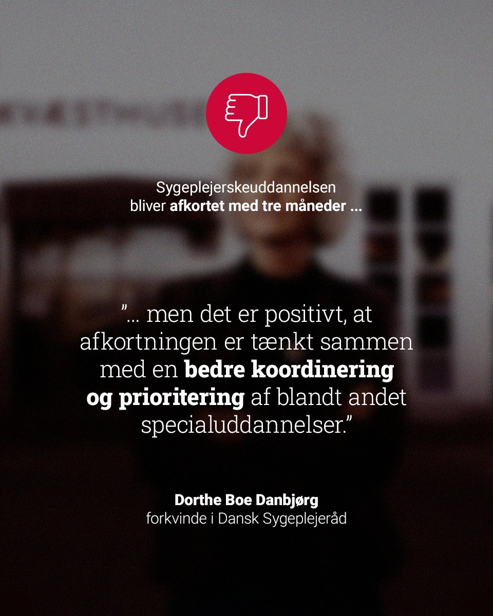 Dansk Sygeplejeråd (@sygeplejeraadet) on Twitter photo En opløftende uddannelsesreform🧑⚕️🙌
"Sygeplejerskeuddannelsen er allerede god. Med den nye reform er der potentiale til, at den kan blive bedre," siger <a href="/dbdanbjorg/">Dorthe Boe Danbjørg</a> #dkpol #dksund #sundpol
dsr.dk/nyheder-fra-ds… En opløftende uddannelsesreform🧑⚕️🙌
"Sygeplejerskeuddannelsen er allerede god. Med den nye reform er der potentiale til, at den kan blive bedre," siger <a href="/dbdanbjorg/">Dorthe Boe Danbjørg</a> #dkpol #dksund #sundpol
dsr.dk/nyheder-fra-ds…