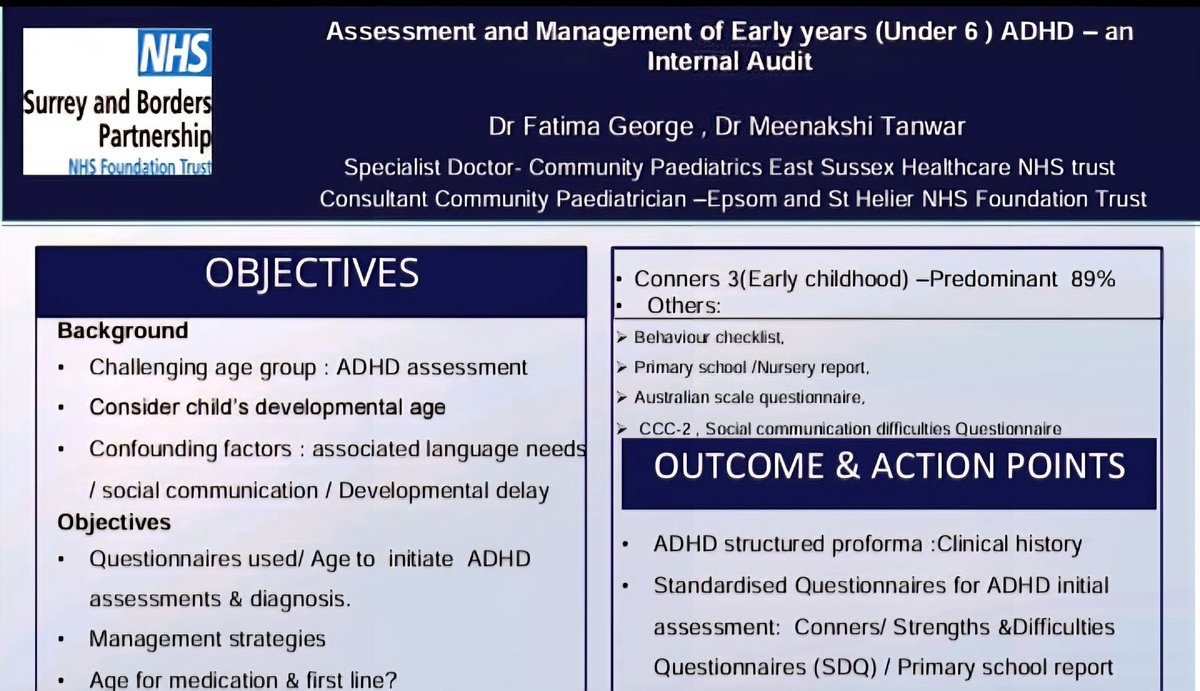 AnithaFatima's tweet photo. Pleased to have 2 posters for the RCPCH conference 2025. 🎉😊
Oral presentation on ADHD : on  27th Mar 2025
#RCPCH25
@sabpNHS https://t.co/2NpbTuTRSV