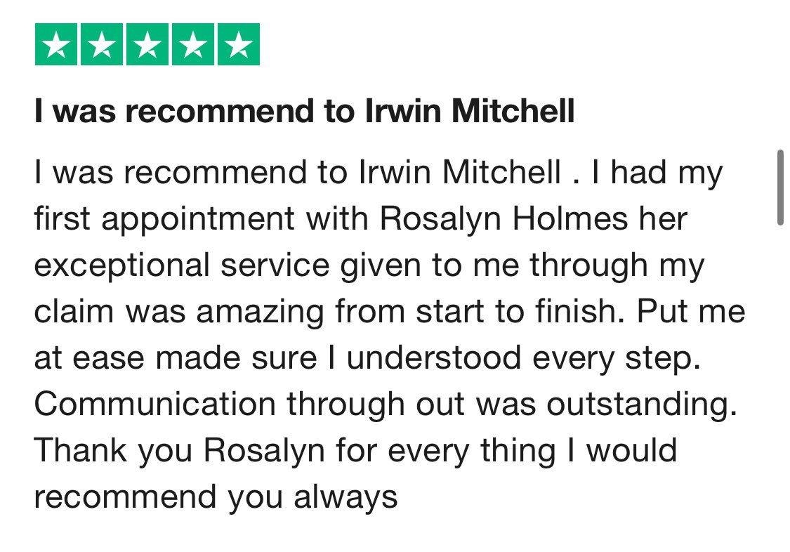 Last weeks 5-star reviews for SI-Resolve.

Well done team for all your incredible hard work⭐️

#seriousinjury #SIResolve #irwinmitchell #clientcare #review