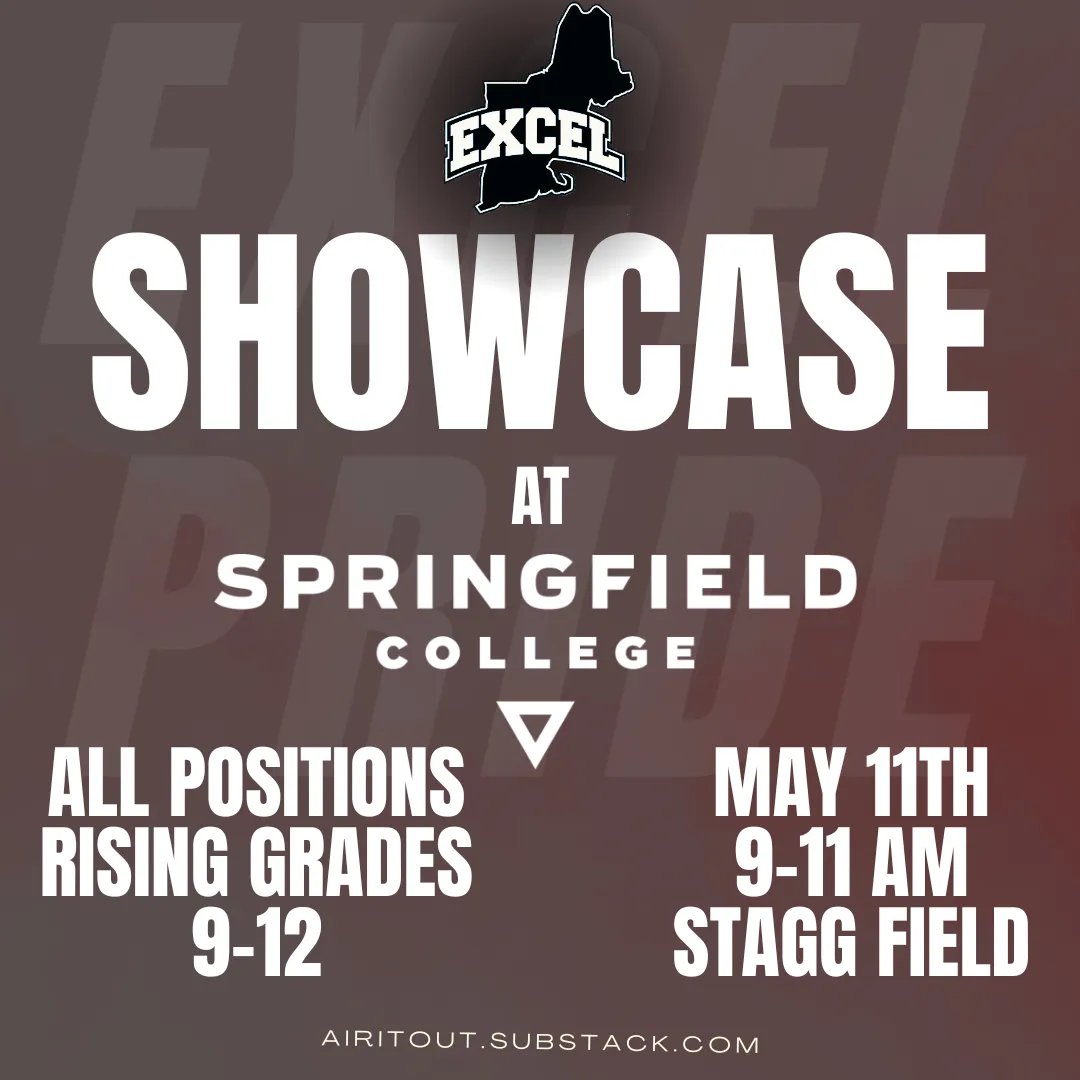 Springfield Football (@_scfootball) on Twitter photo 🚨🚨 Great opportunity to compete on Stagg 🚨🚨
Registration Link for Excel/Air It Out Camp is now live‼️
<a href="/excelnewengland/">Excel New England Football</a> <a href="/ESAofMass/">Excel Massachusetts</a> <a href="/CoachMartinESA/">Coach Martin</a>
🔗Air It Out Academy - airitout.substack.com/?utm_campaign=…
🔗Registration Link - docs.google.com/forms/d/e/1FAI…
Rising 9th through 12th Grade All 🚨🚨 Great opportunity to compete on Stagg 🚨🚨
Registration Link for Excel/Air It Out Camp is now live‼️
<a href="/excelnewengland/">Excel New England Football</a> <a href="/ESAofMass/">Excel Massachusetts</a> <a href="/CoachMartinESA/">Coach Martin</a>
🔗Air It Out Academy - airitout.substack.com/?utm_campaign=…
🔗Registration Link - docs.google.com/forms/d/e/1FAI…
Rising 9th through 12th Grade All