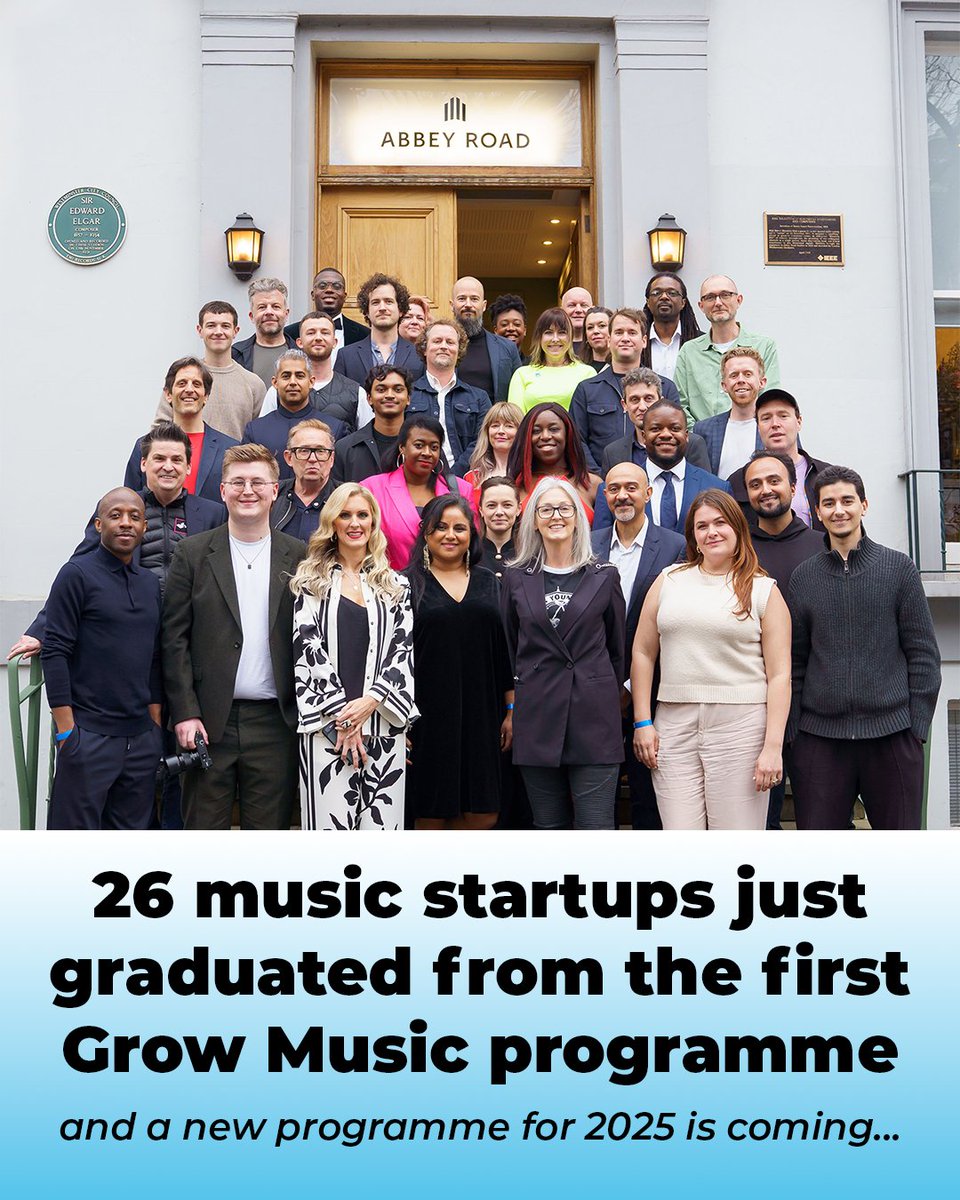BPI (@bpi_music) on Twitter photo Congratulations to the first ever Grow Music graduates! 👏
Launched by <a href="/bpi_music/">BPI</a> with <a href="/AbbeyRoadREDD/">Abbey Road REDD</a> & <a href="/londonpartners/">London & Partners</a>, this game-changing programme is shaping the future of music & tech 🤝
Find out more and register for the 2025 programme here: growmusic.uk Congratulations to the first ever Grow Music graduates! 👏
Launched by <a href="/bpi_music/">BPI</a> with <a href="/AbbeyRoadREDD/">Abbey Road REDD</a> & <a href="/londonpartners/">London & Partners</a>, this game-changing programme is shaping the future of music & tech 🤝
Find out more and register for the 2025 programme here: growmusic.uk