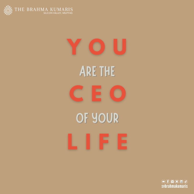 svbrahmakumaris's tweet image. ⭐ Wednesday Wisdom ⭐ #takechargeofyourlife