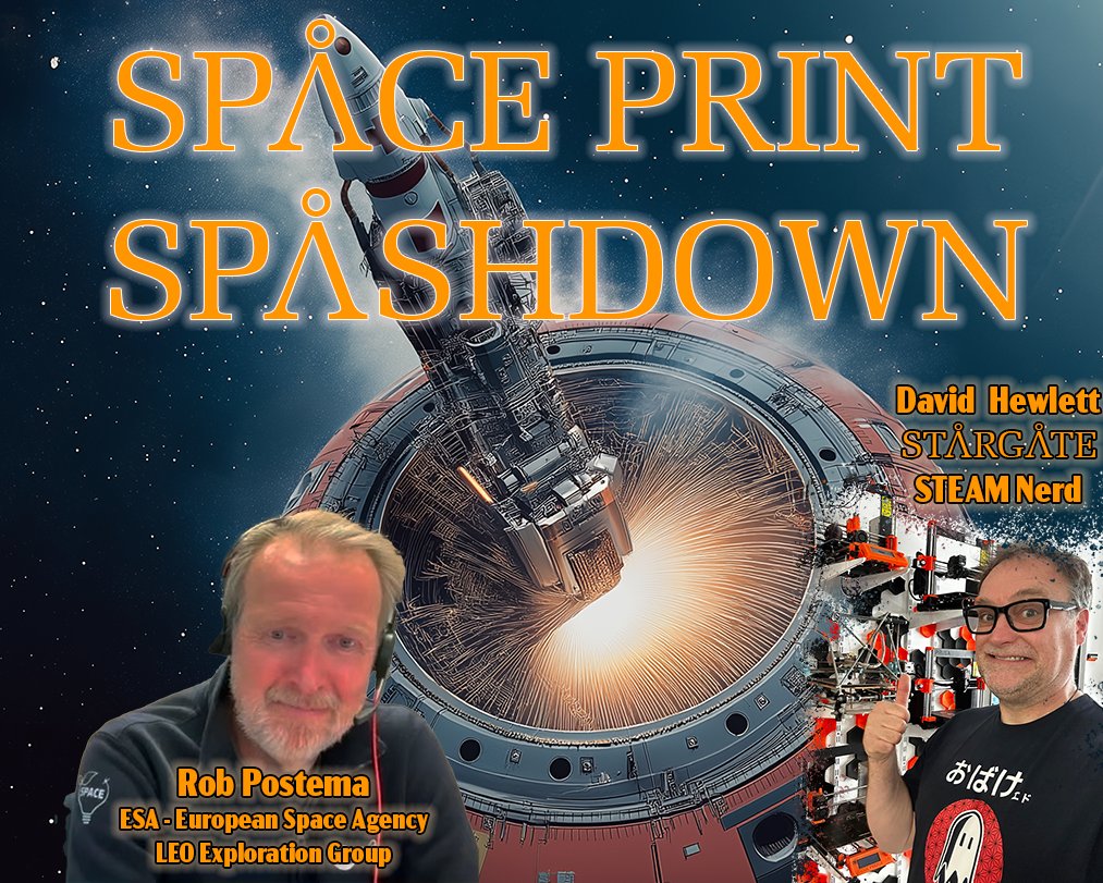 David "Stargate Genius Leader" Hewlett (@dhewlett) on Twitter photo Genius has landed...I'm With (Stargate) Genius, that is! Space Print Splashdown with <a href="/esa/">European Space Agency</a>'s #RobPostema! We'll get the lowdown on low orbit 3d Metal space prints and peer into the fascinating future of fabricating in space: Wed Mar 26 11:05am techbandits.org/im-with-starga… Genius has landed...I'm With (Stargate) Genius, that is! Space Print Splashdown with <a href="/esa/">European Space Agency</a>'s #RobPostema! We'll get the lowdown on low orbit 3d Metal space prints and peer into the fascinating future of fabricating in space: Wed Mar 26 11:05am techbandits.org/im-with-starga…