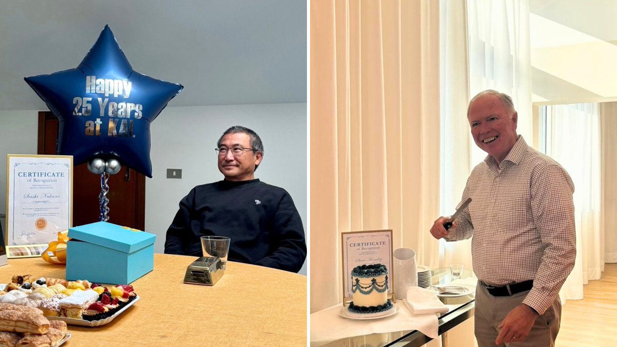Congrats to Seishi and Steve on 25 years of excellence at KAL! ⭐ We enjoyed surprising you with team celebrations in Verona and Berlin and we're incredibly grateful for every contribution you've made to our success since 2000.

Here's to more great milestones in the future! 🚀