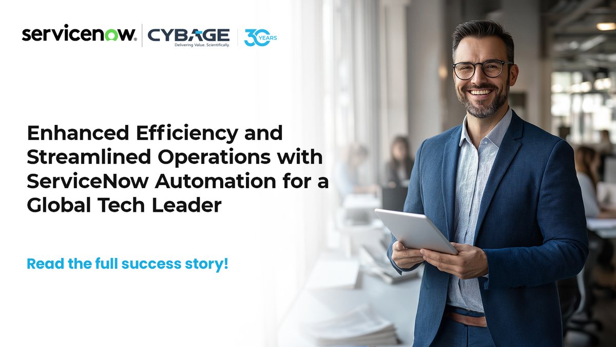 Cybagesoftware's tweet image. Transforming IT Operations for a Global Leader!

Cybage partnered with a leading tech giant to modernize ITOM processes, automate workflows, and enhance service management with ServiceNow. 
The results? A 35% reduction in service tickets and 30% savings in IT support…