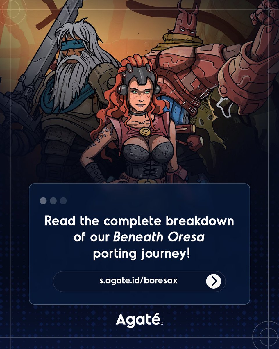 Learn how Agate optimized Beneath Oresa's unique visuals for PlayStation, Xbox, &amp; Switch!

Read the story here: s.agate.id/boresax

#Agate #AgateInternational #GameDevelopment #GamePorting #BeneathOresa