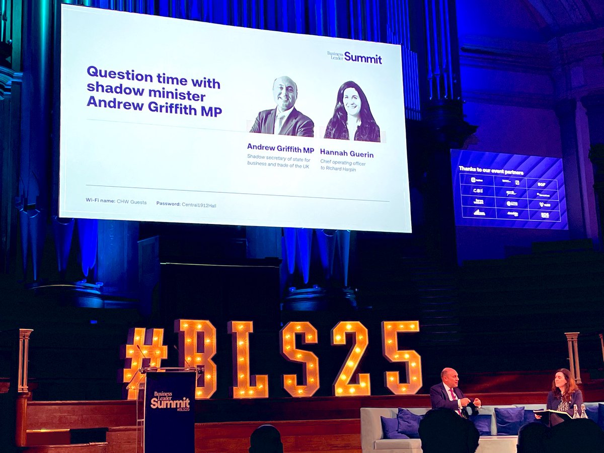 ‘We should not use G7 as a comparison, they are actually quite slow growing with exception of USA’

‘They are not good pace cars for the UK’

<a href="/griffitha/">Andrew Griffith MP</a> at <a href="/businessleader/">Business Leader</a> #BLS25