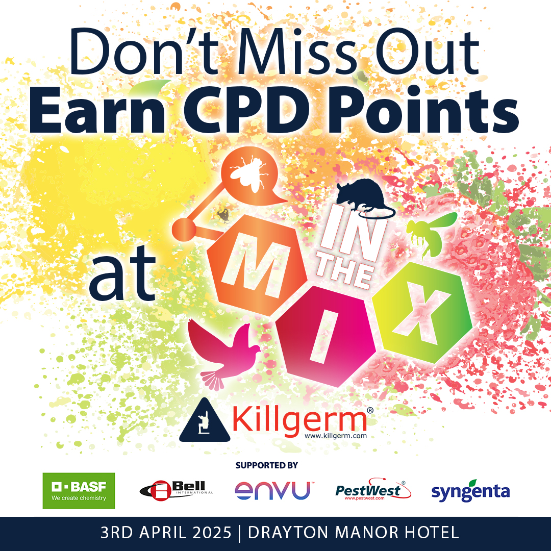 ⏰ Time is running out! ⏰
Only a few spaces left for In The Mix 

🗓️ 3rd April 2025 | Drayton Manor Hotel

🎓 Earn CPD Points:
• 6 – BASIS PROMPT
• 6.5 – BPCA
• 6 – British Pest Register

🚀 Book now – spaces are going fast! → ow.ly/H8ny50VoKaT

#PestControl #CPD