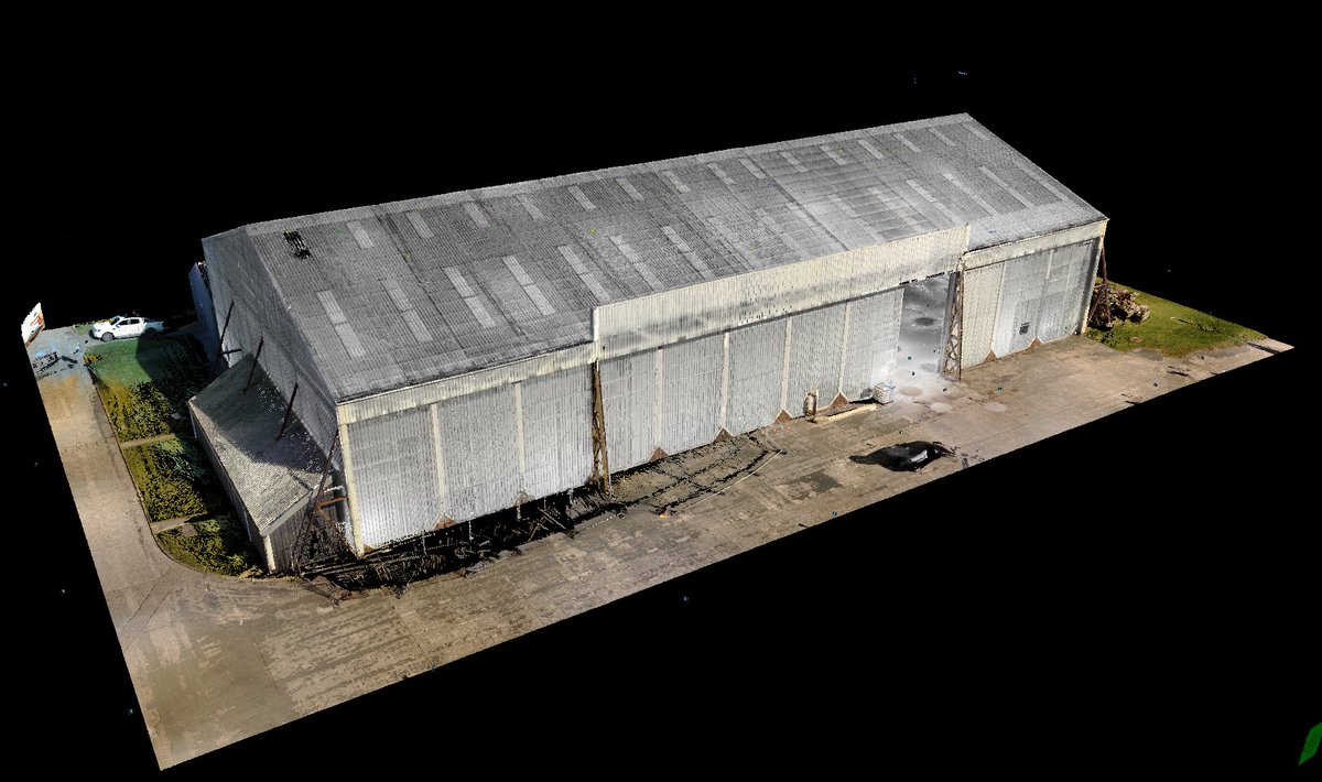 Early start Monday morning, 2:45 ferry crossing to Isle of Man to scan an old RAF hangar in Jurby. Constructed in 1939, for WW2 training and Spitfires. All scan data processed and registered ready for our client to view on Tuesday. #PointSCAN #PointSCAN #royalairforce #pointcloud