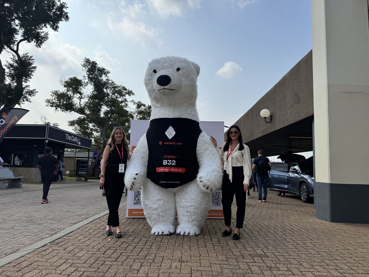 The AESOLAR bear is back! It wouldn’t be a Solar &amp; Storage Live event without our favourite mascot.

Catch him walking the halls and stop him for a #selfie! 📸

#SolarStorageAfrica

📍NASREC: Johannesburg Expo Centre
🗓️ 25-27 March