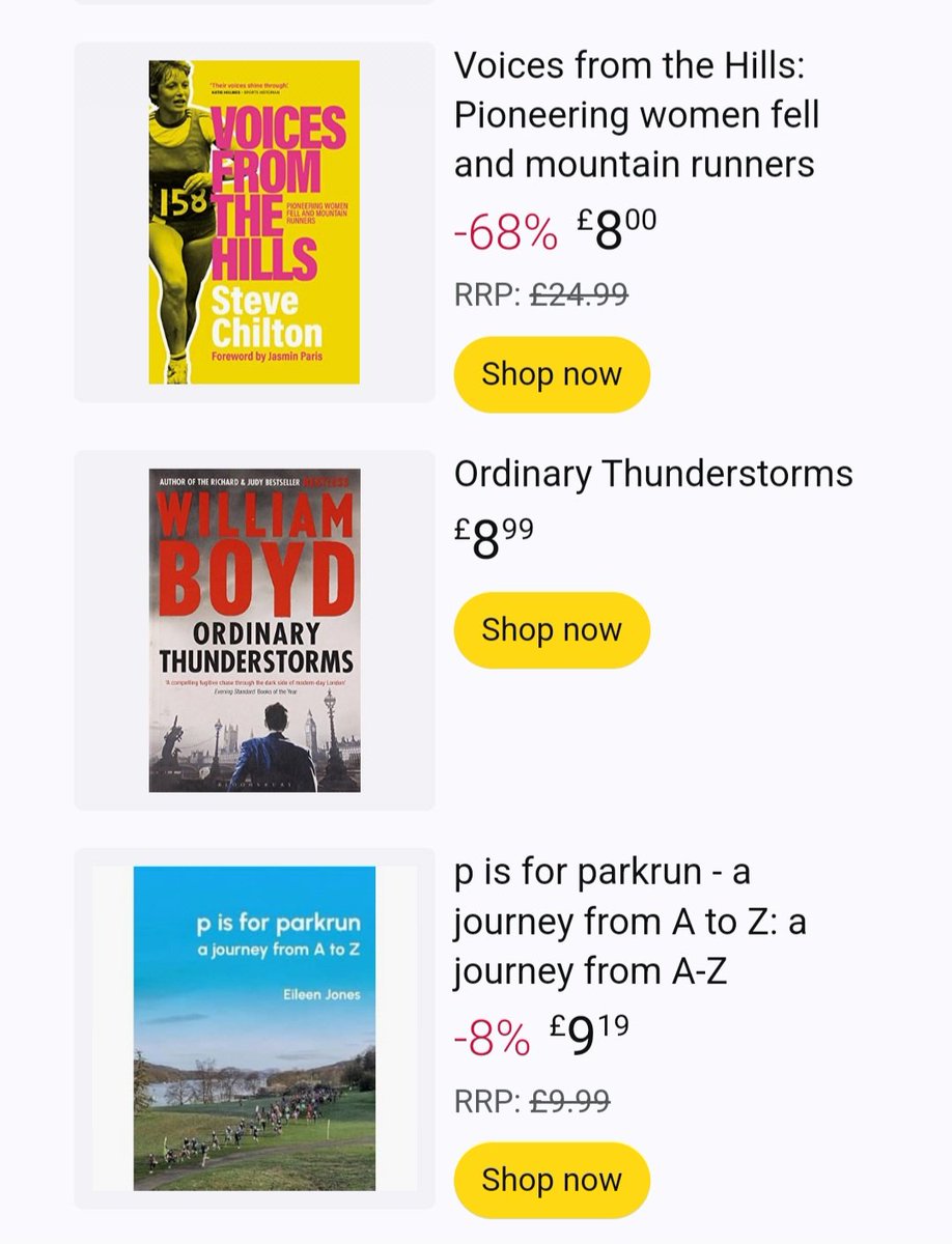 My book 'Voices from the hills' - about female running pioneers - is available at crazy low price at Amazon, along with Eileen Jones excellent parkrun book.